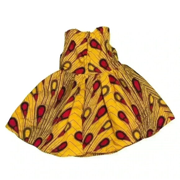 SHENBOLEN Girls African Ankara Batik Print Traditional Casual Party Dress - Picture 5 of 5